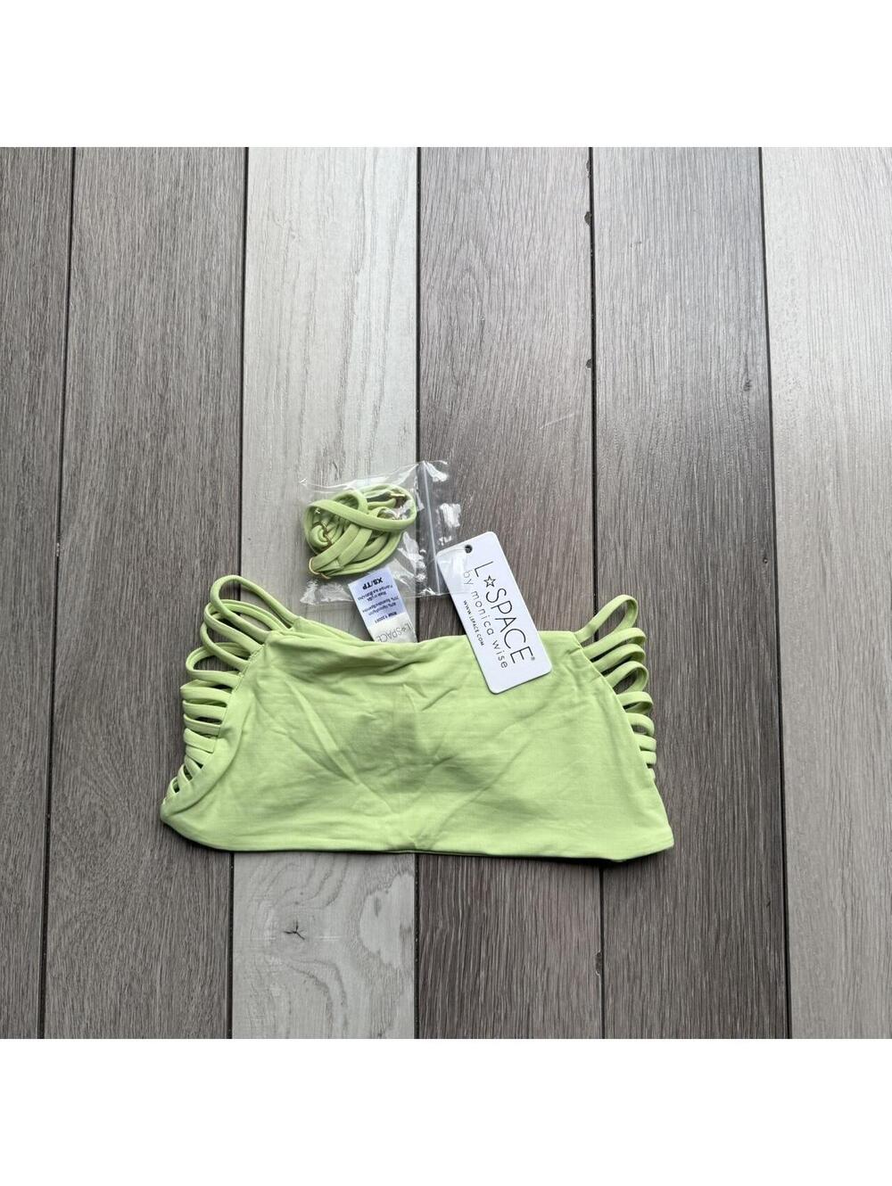 L*Space Women's Green and Yellow Bikini-and-tankini-top